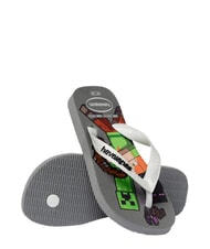HAVAIANAS MINECRAFT Tongs gris acier/blanc - Chaussures de b&eacute;b&eacute; - 4