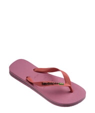 HAVAIANAS BRASIL LOGO Les tongs pour hommes roses en mousseline - Chaussures unisexe - 3