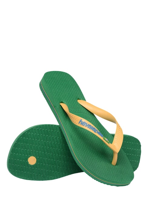 BRASIL LOGO Les tongs pour hommes vert/jaune - Chaussures unisexe