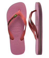 HAVAIANAS BRASIL LOGO Les tongs pour hommes roses en mousseline - Chaussures unisexe - 4