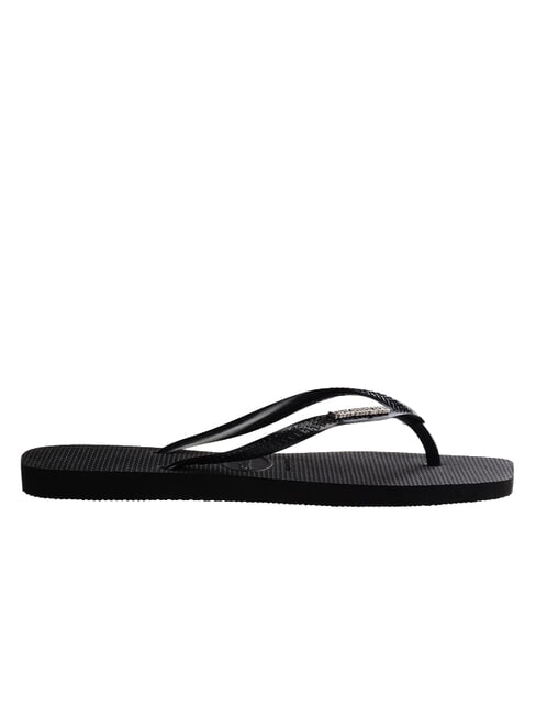 SQUARE LOGO Tongs noir/argent - Chaussures Femme