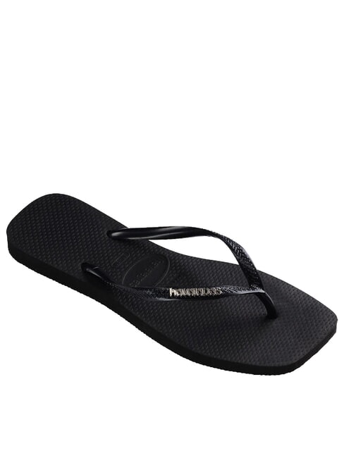SQUARE LOGO Tongs noir/argent - Chaussures Femme