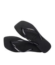 HAVAIANAS SQUARE LOGO Tongs noir/argent - Chaussures Femme - 4