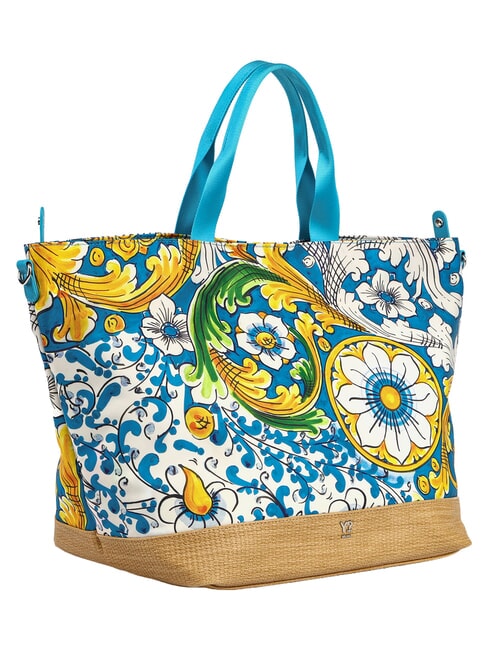 ORTIGIA Grand sac de plage bleu vert - Sacs pour Femme