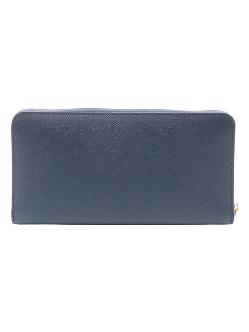 GARDENIA Grand portefeuille en cuir zipp&eacute; bleu encre - Portefeuilles Femme