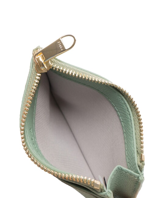 GARDENIA Porte-cartes plat en cuir verts min&eacute;raux - Portefeuilles Femme