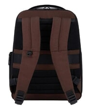 PIQUADRO WOLLEM Sac &agrave; dos en cuir et tissu, support ordinateur 14" MARRON - Sacs &agrave; dos pour ordinateur portable - 3