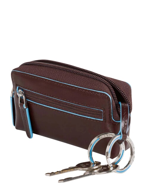 BLUE SQUARE &Eacute;tui &agrave; cl&eacute;s en cuir ACAJOU - Porte-cl&eacute;s