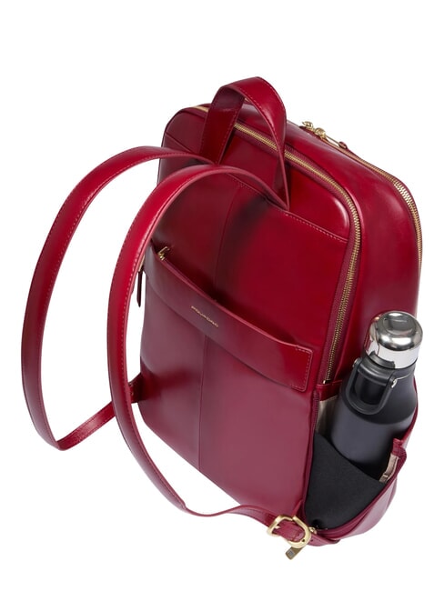 BLUE SQUARE  Sac &agrave; dos pour ordinateur portable 14 pouces, en cuir ROUGE - Sacs &agrave; dos pour ordinateur portable