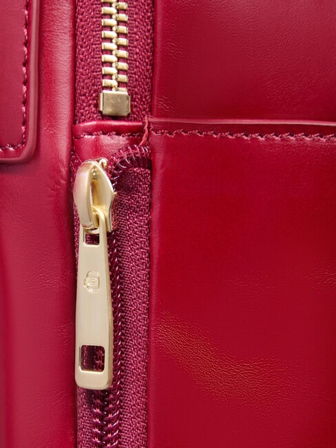 BLUE SQUARE  Sac &agrave; dos pour ordinateur portable 14 pouces, en cuir ROUGE - Sacs &agrave; dos pour ordinateur portable