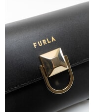 FURLA CIRCE Mini sac bandouli&egrave;re en cuir Noir - Sacs pour Femme - 3