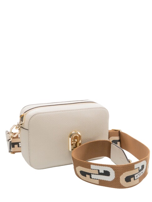 GARDENIA Sacoche pour appareil photo en cuir imprim&eacute; Keria tons perle et cognac - Sacs pour Femme