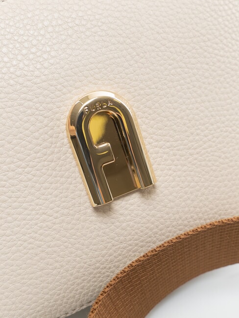 GARDENIA Sacoche pour appareil photo en cuir imprim&eacute; Keria tons perle et cognac - Sacs pour Femme