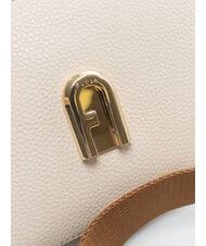 FURLA GARDENIA Sacoche pour appareil photo en cuir imprim&eacute; Keria tons perle et cognac - Sacs pour Femme - 4