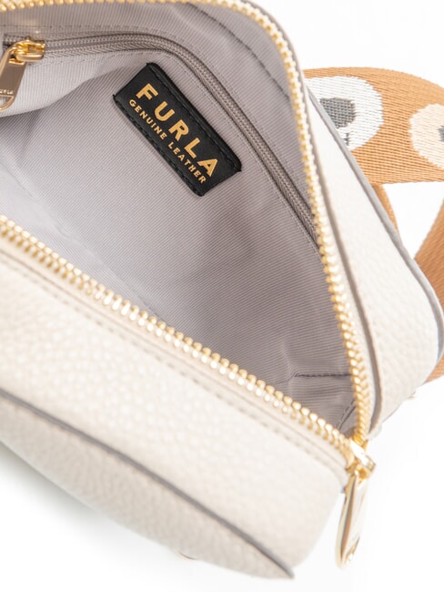 GARDENIA Sacoche pour appareil photo en cuir imprim&eacute; Keria tons perle et cognac - Sacs pour Femme