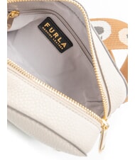FURLA GARDENIA Sacoche pour appareil photo en cuir imprim&eacute; Keria tons perle et cognac - Sacs pour Femme - 6