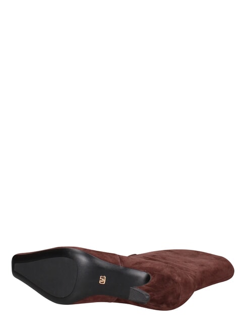 ME25 Bottine &agrave; talon de 5 cm, en cuir brun fonc&eacute; - Chaussures Femme