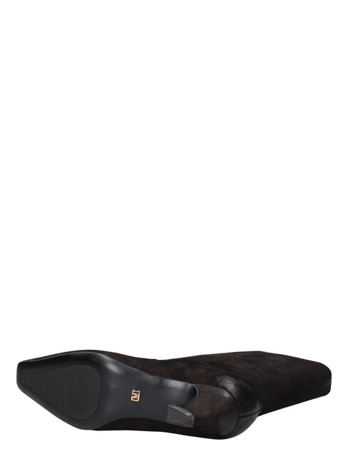 ME25 Bottine &agrave; talon de 5 cm, en cuir noir - Chaussures Femme