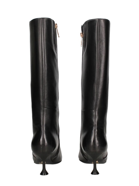 ME25 Bottes hautes en cuir, talon de 6,5 cm noir - Chaussures Femme