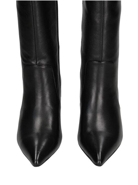 ME25 Bottes hautes en cuir, talon de 6,5 cm noir - Chaussures Femme