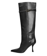MARC ELLIS ME25 Bottes hautes en cuir, talon de 9 cm noir - Chaussures Femme - 3