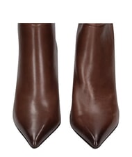 MARC ELLIS ME25 Bottes hautes en cuir, talon de 9 cm brun fonc&eacute; - Chaussures Femme - 5