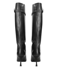 MARC ELLIS ME25 Bottes hautes en cuir, talon de 9 cm noir - Chaussures Femme - 2