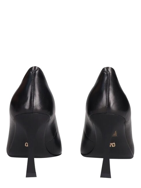 ME25 D&eacute;collet&eacute; &agrave; talon de 9 cm, en cuir noir - Chaussures Femme