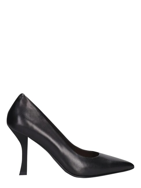 ME25 D&eacute;collet&eacute; &agrave; talon de 9 cm, en cuir noir - Chaussures Femme