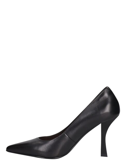 ME25 D&eacute;collet&eacute; &agrave; talon de 9 cm, en cuir noir - Chaussures Femme