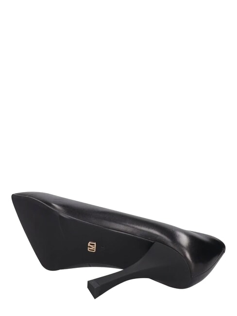 ME25 D&eacute;collet&eacute; &agrave; talon de 9 cm, en cuir noir - Chaussures Femme