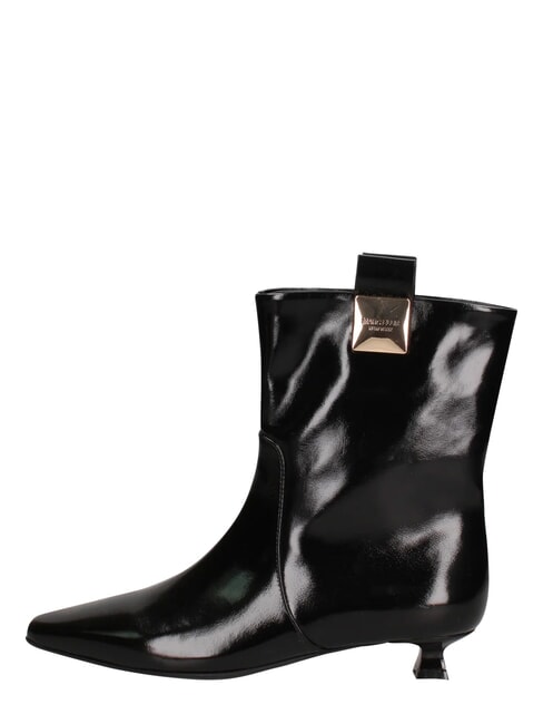 ME25 Bottine &agrave; talon de 3 cm, en cuir noir - Chaussures Femme