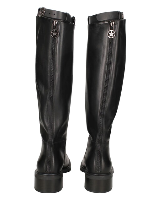 ME25 Bottes hautes en cuir, talon de 4,5 cm noir - Chaussures Femme
