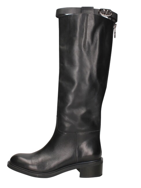 ME25 Bottes hautes en cuir, talon de 4,5 cm noir - Chaussures Femme