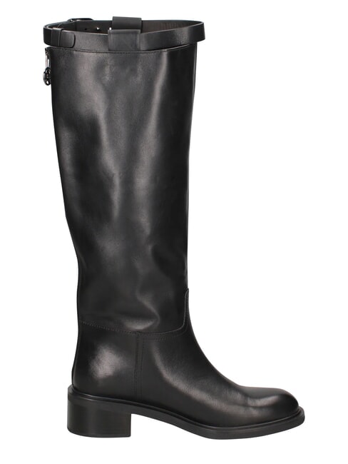 ME25 Bottes hautes en cuir, talon de 4,5 cm noir - Chaussures Femme