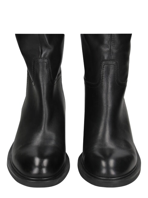 ME25 Bottes hautes en cuir, talon de 4,5 cm noir - Chaussures Femme