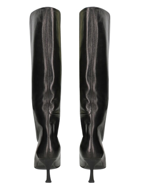 ME25 Bottes hautes en cuir, talon de 6,5 cm noir - Chaussures Femme