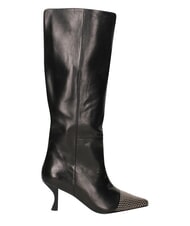 MARC ELLIS ME25 Bottes hautes en cuir, talon de 6,5 cm noir - Chaussures Femme - 3