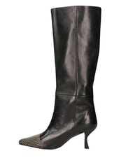MARC ELLIS ME25 Bottes hautes en cuir, talon de 6,5 cm noir - Chaussures Femme - 4