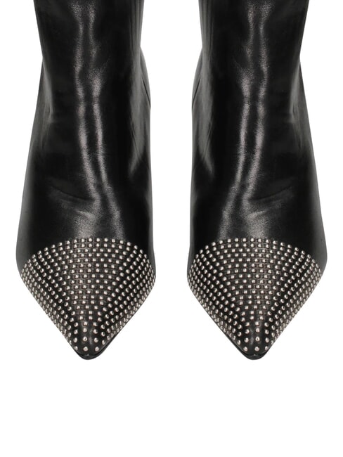ME25 Bottes hautes en cuir, talon de 6,5 cm noir - Chaussures Femme