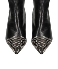 MARC ELLIS ME25 Bottes hautes en cuir, talon de 6,5 cm noir - Chaussures Femme - 5