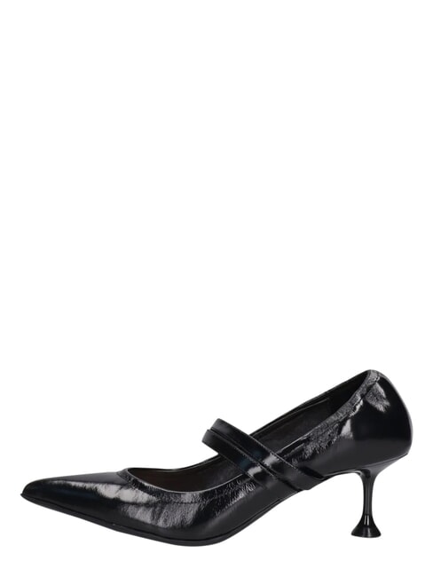 ME25 D&eacute;collet&eacute; &agrave; talon de 6 cm, en cuir noir - Chaussures Femme