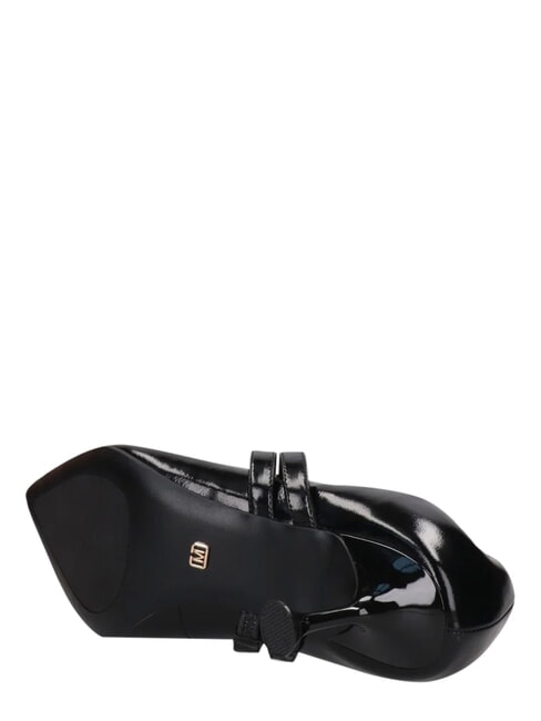 ME25 D&eacute;collet&eacute; &agrave; talon de 6 cm, en cuir noir - Chaussures Femme