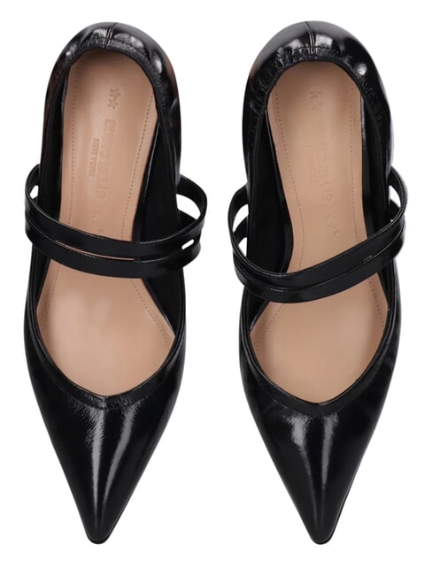 ME25 D&eacute;collet&eacute; &agrave; talon de 6 cm, en cuir noir - Chaussures Femme