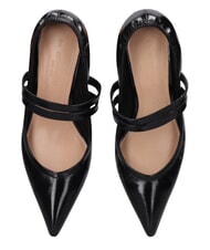 MARC ELLIS ME25 D&eacute;collet&eacute; &agrave; talon de 6 cm, en cuir noir - Chaussures Femme - 6