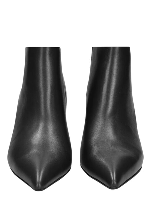 ME25 Bottine en cuir &agrave; talon de 6,5 cm noir - Chaussures Femme