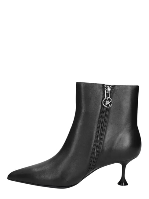 ME25 Bottine en cuir &agrave; talon de 6,5 cm noir - Chaussures Femme