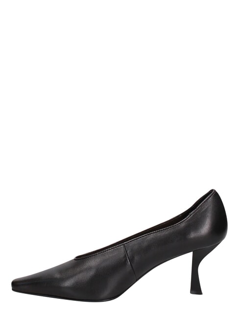 ME25 D&eacute;collet&eacute; &agrave; talon de 6 cm, en cuir noir - Chaussures Femme