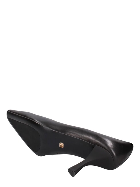 ME25 D&eacute;collet&eacute; &agrave; talon de 6 cm, en cuir noir - Chaussures Femme