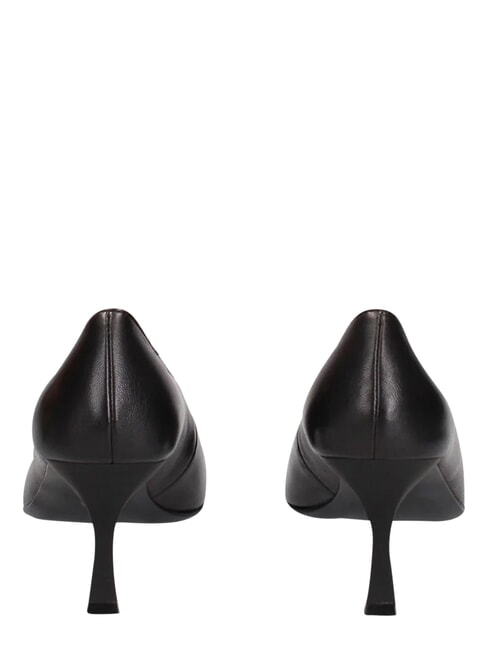 ME25 D&eacute;collet&eacute; &agrave; talon de 6 cm, en cuir noir - Chaussures Femme